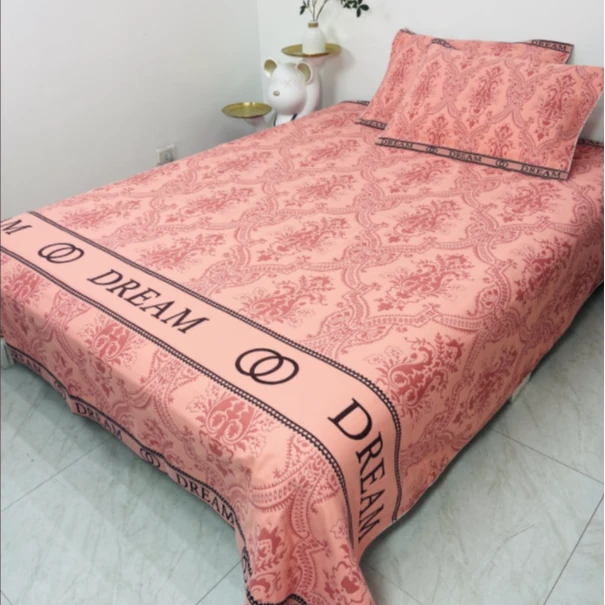 缇芙妮雾粉纯棉轻奢床盖