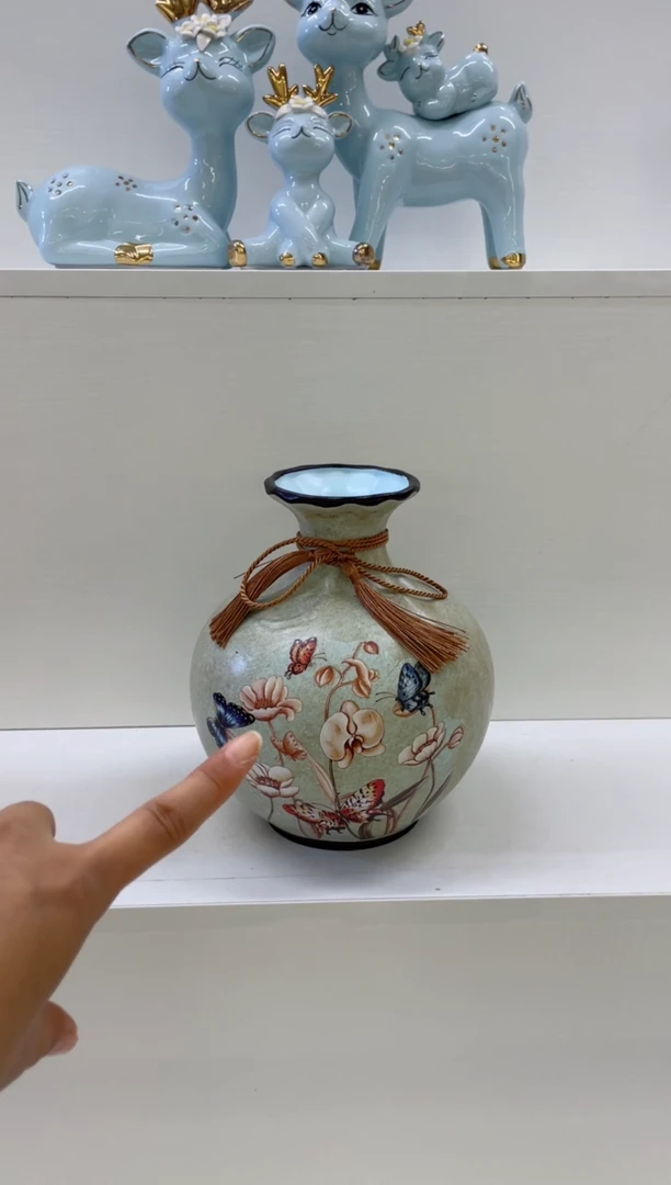 陶瓷蝴蝶花瓶（05小）