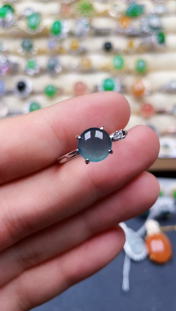 银S925镶嵌戒指翡翠15