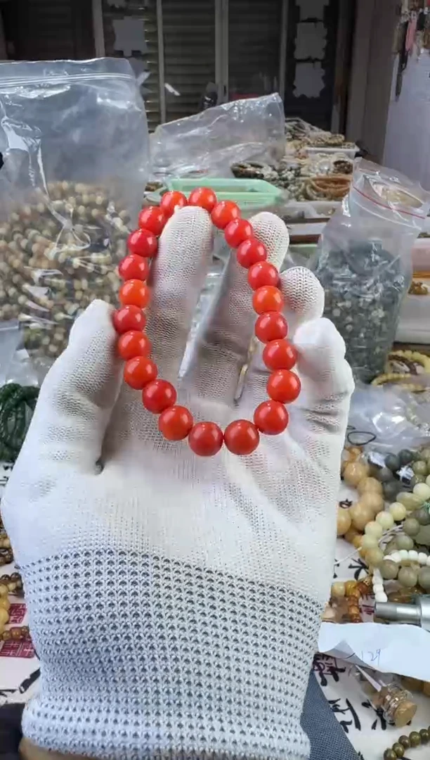 【闪购商品】菩提根/象牙果手串20-西红柿红菩提单圈