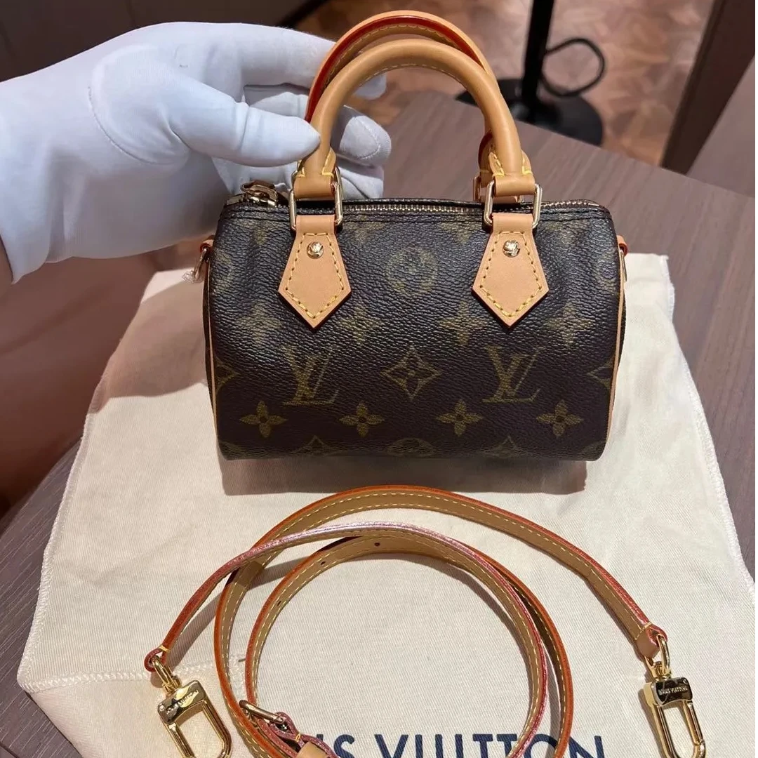 99新 LouisVuitton/路易威登 新款nano speedy斜挎包/女包/理理