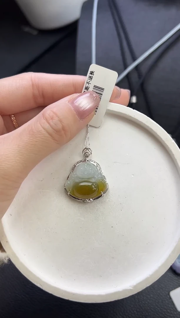 【闪购商品】翡翠颈饰18K金镶嵌佛公