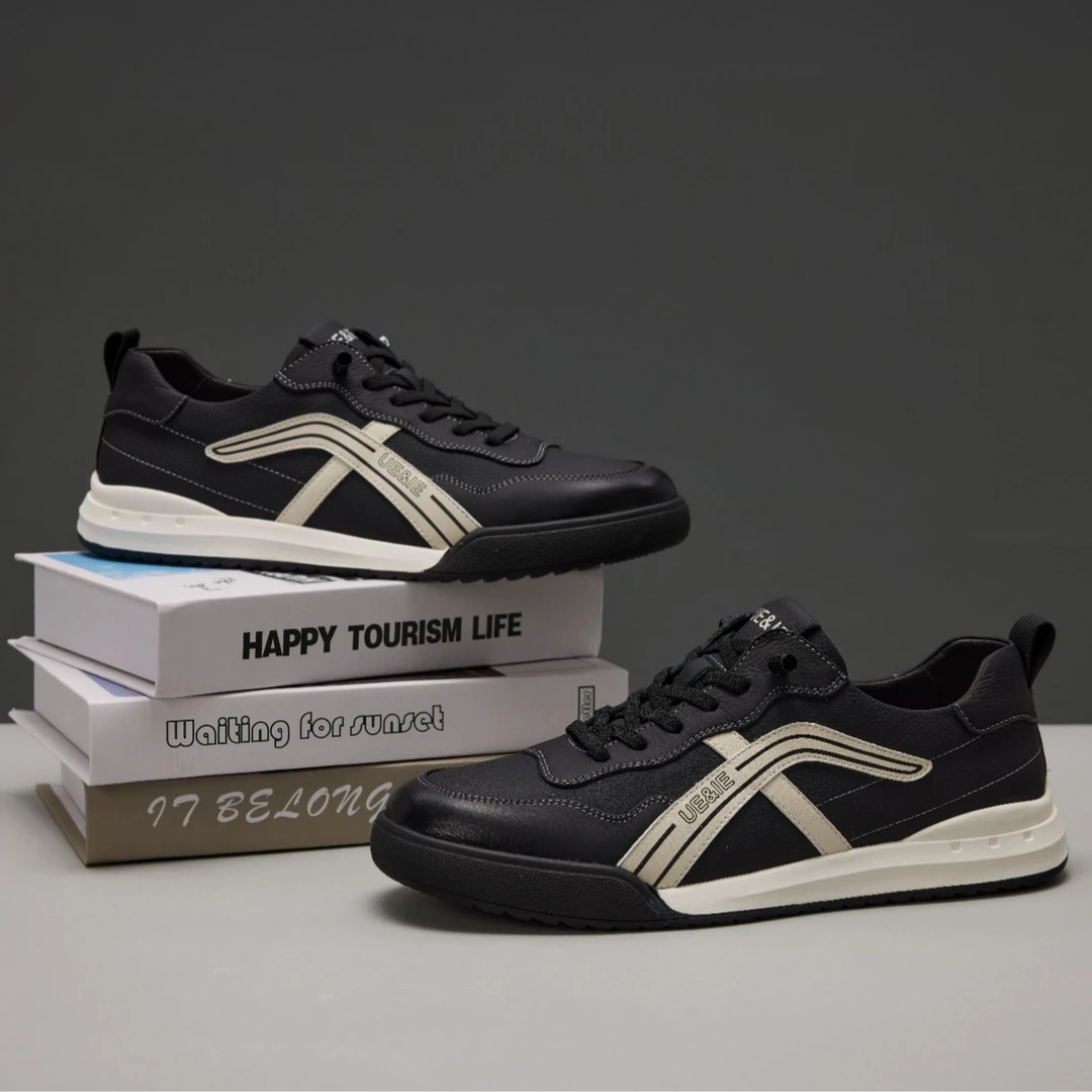 头层牛皮阿甘鞋新时尚休闲鞋百搭运动小白鞋透气轻便德训鞋15308