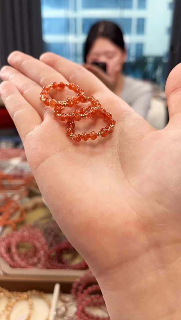 未镶嵌手串日光石金太阳戒圈4mm【多样式发货】