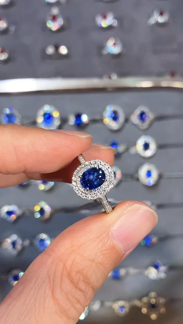 戒指蓝宝石18K金镶嵌【闪购】1.4ct/七天鉴赏/矢车菊