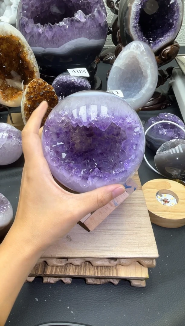 未镶嵌大型摆件（非配饰）紫晶409号开口笑
