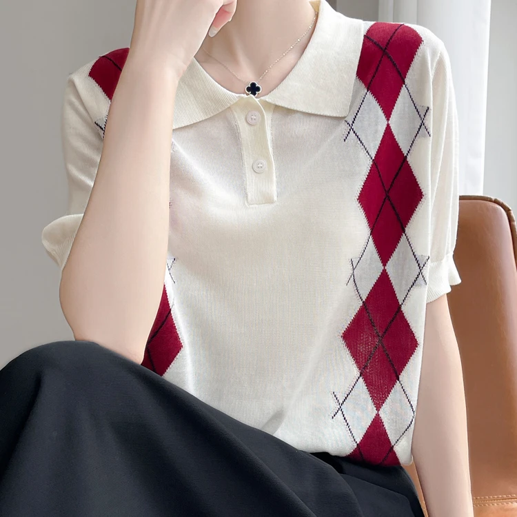 夏季新款剪刀领百搭显瘦薄款