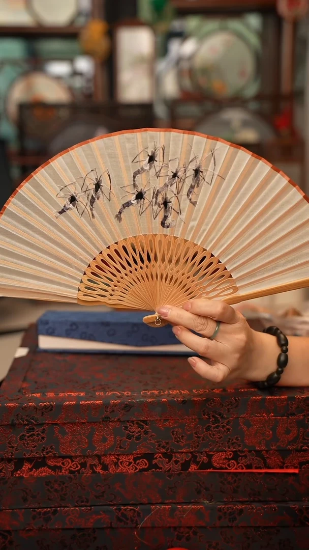 扇子折扇 苏绣绣花吊坠非遗