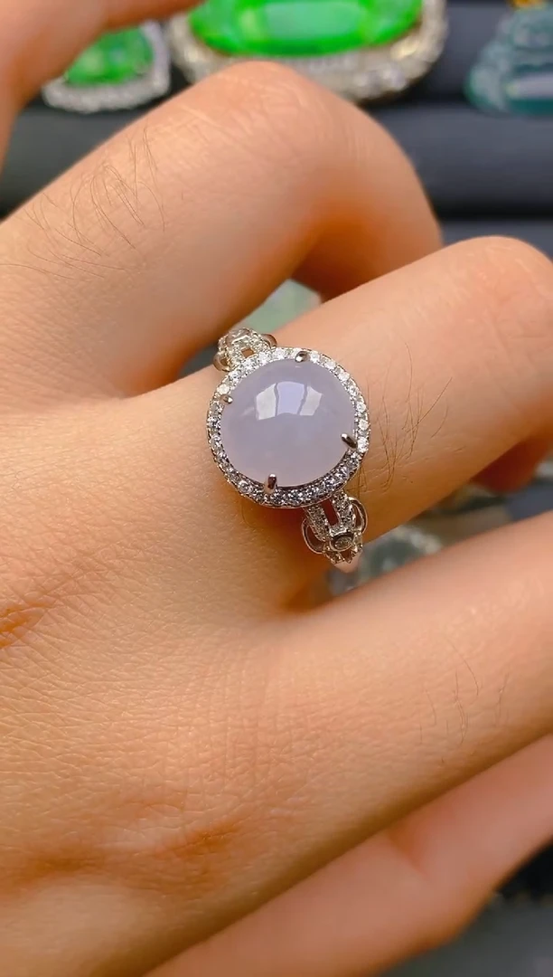 【闪购商品】翡翠戒指银S925镶嵌天然A货翡翠1