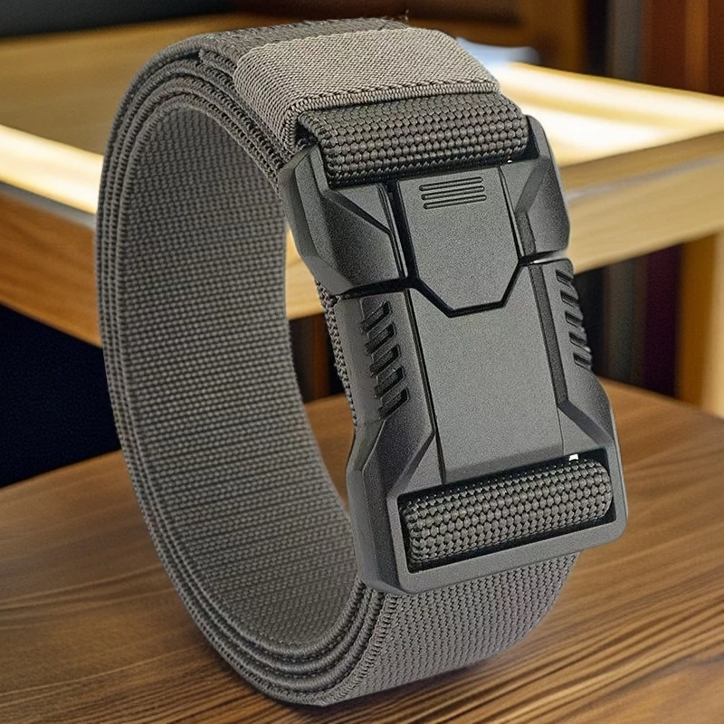 战术新款皮带尼龙帆布自动休闲工装户外弹力运动男士裤带军训百搭