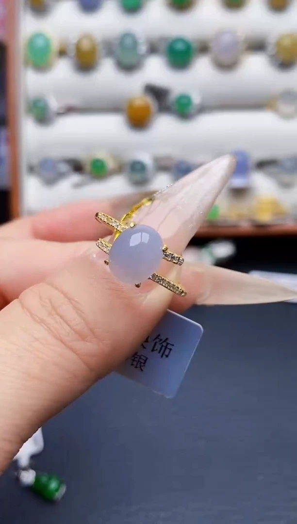 银S925镶嵌戒指翡翠0646