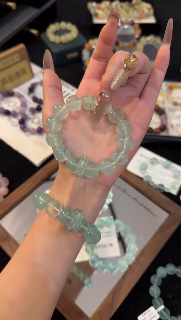 合金手链水晶绿萤石手链x3392