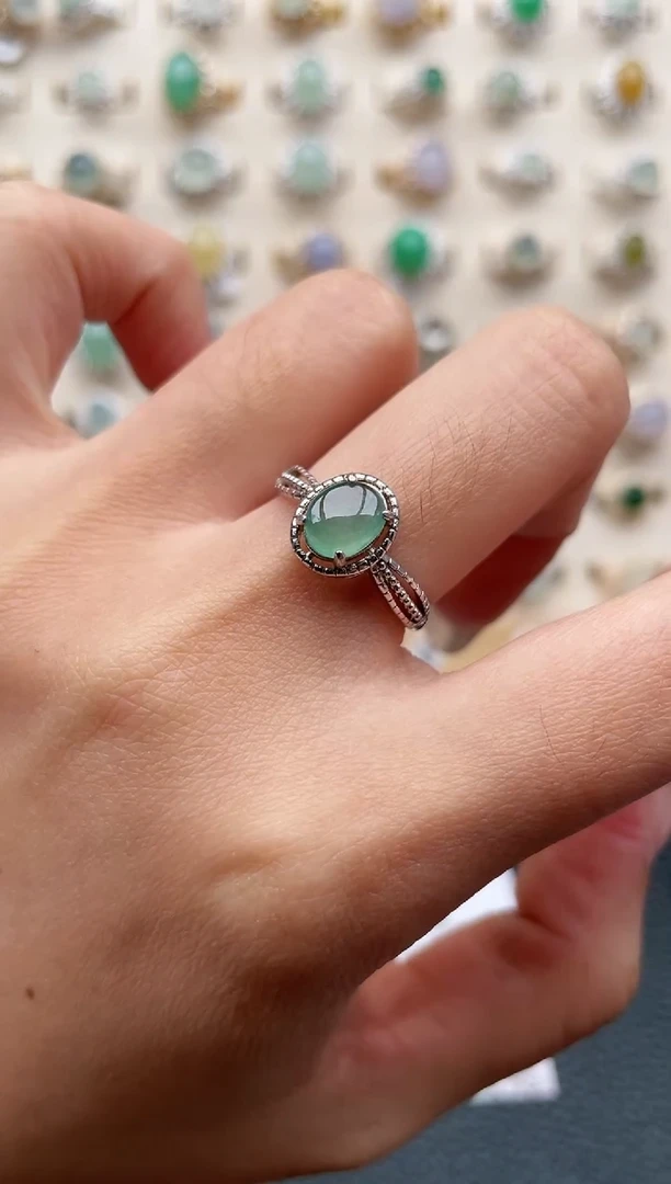 【闪购商品】翡翠戒指银S925镶嵌1111