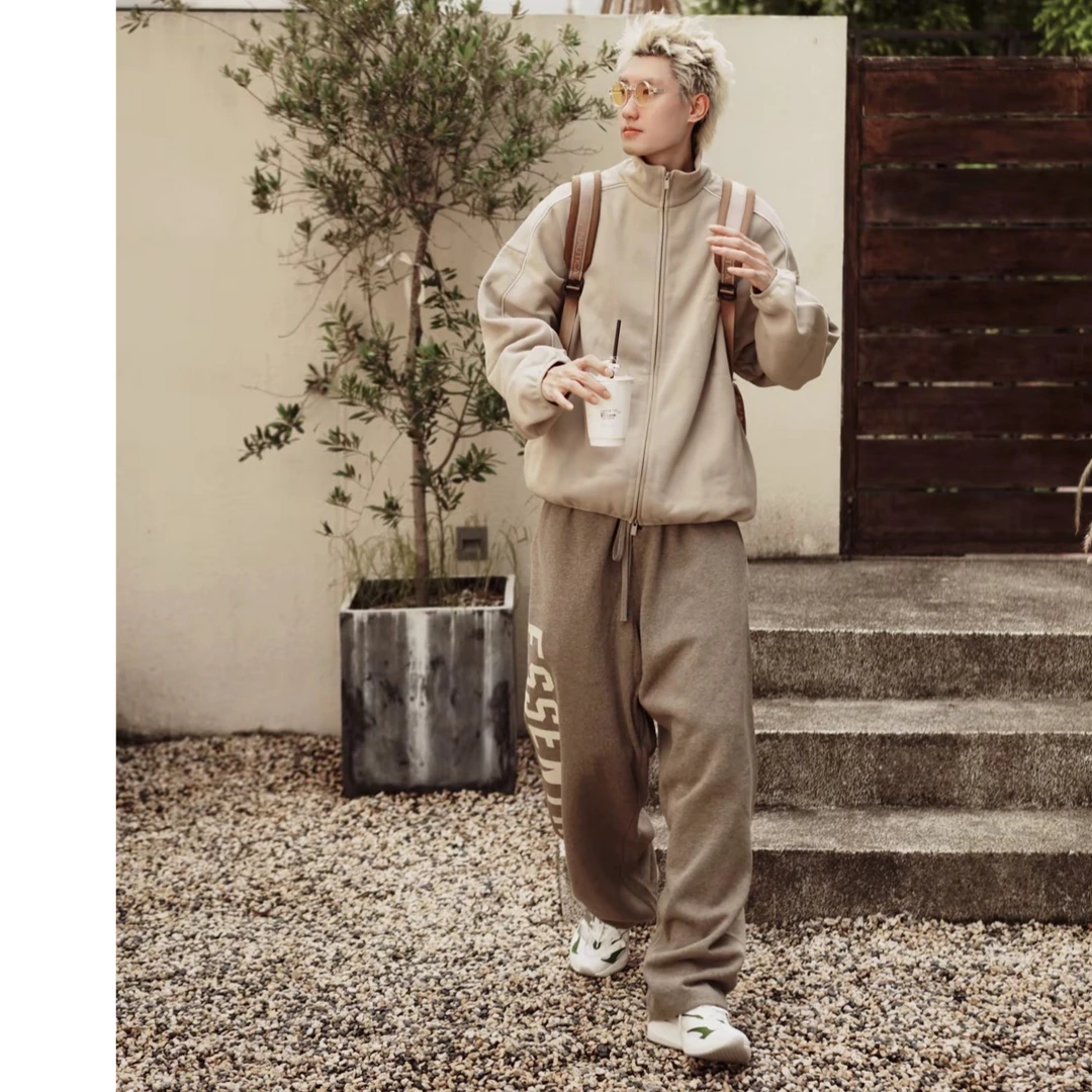 FOG ESSENTIALS刺绣高街宽松拉链立领高领卫衣男外套女重磅潮