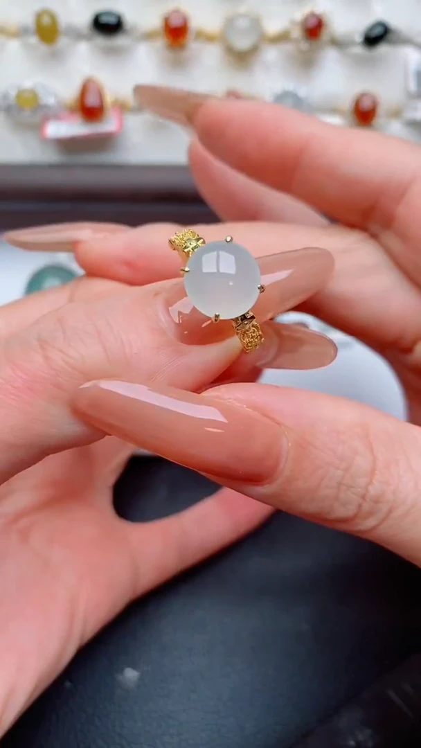 银S925镶嵌戒指翡翠...