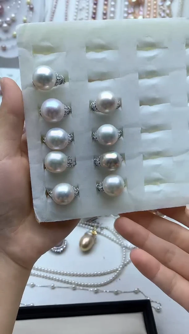 戒指银S925镶嵌淡水珍珠多样性发其一非无暇