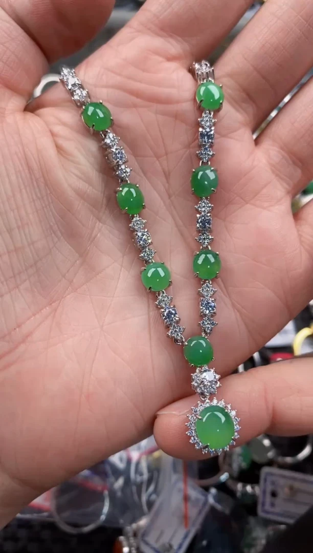 银S925镶嵌戒指翡翠10                  10