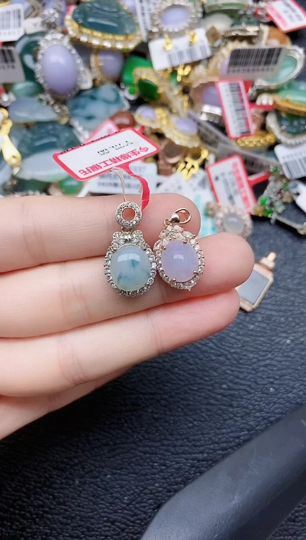 银S925镶嵌戒指翡翠1