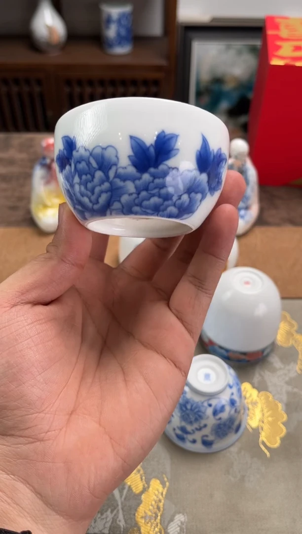 【闪购商品】景德镇文祥窑手工釉下彩陶瓷单杯
