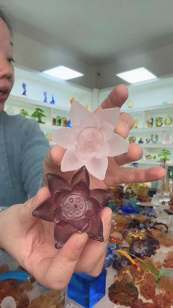 手工艺品琉璃莲花两个