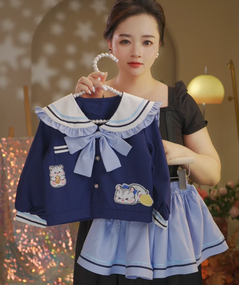(可爱小猫)2025年新款秋季女童可爱小猫裙子外套套装