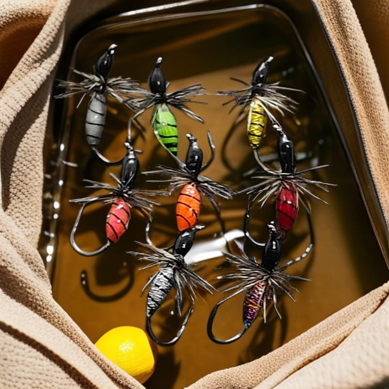 蓑羽腹节花蚂蚁飞蝇钩微物路亚假饵溪流桃花马口白条罗非