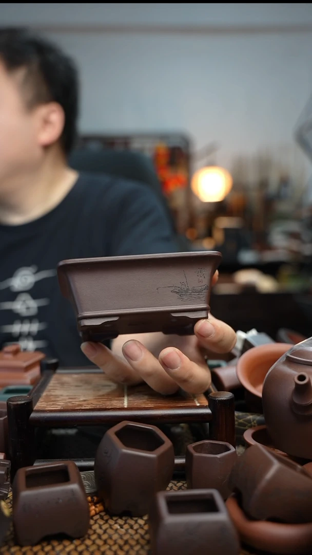 紫砂花盆長木軒精品紫砂