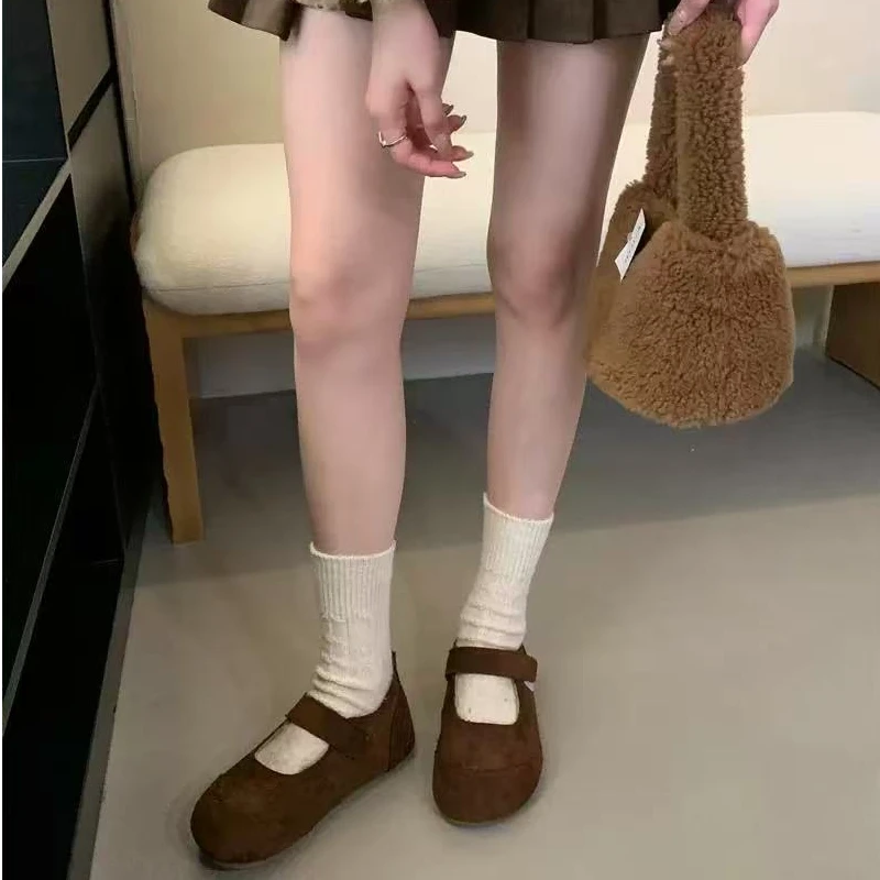 加绒平底玛丽珍勃肯鞋女669-6