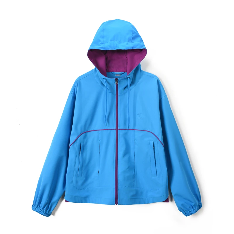 夏季户外拼接夹克出游弹力快干衣徒步运动连帽时尚速干外套女款