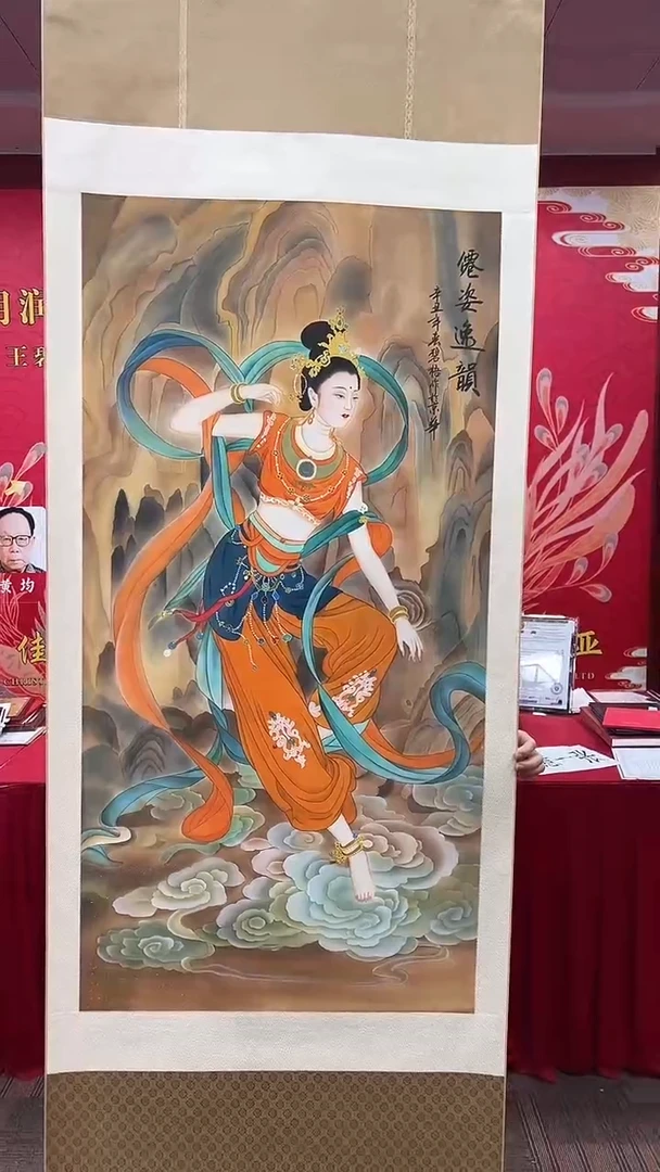 国画王碧梧绘画8pc绢本人物卷轴教材原稿