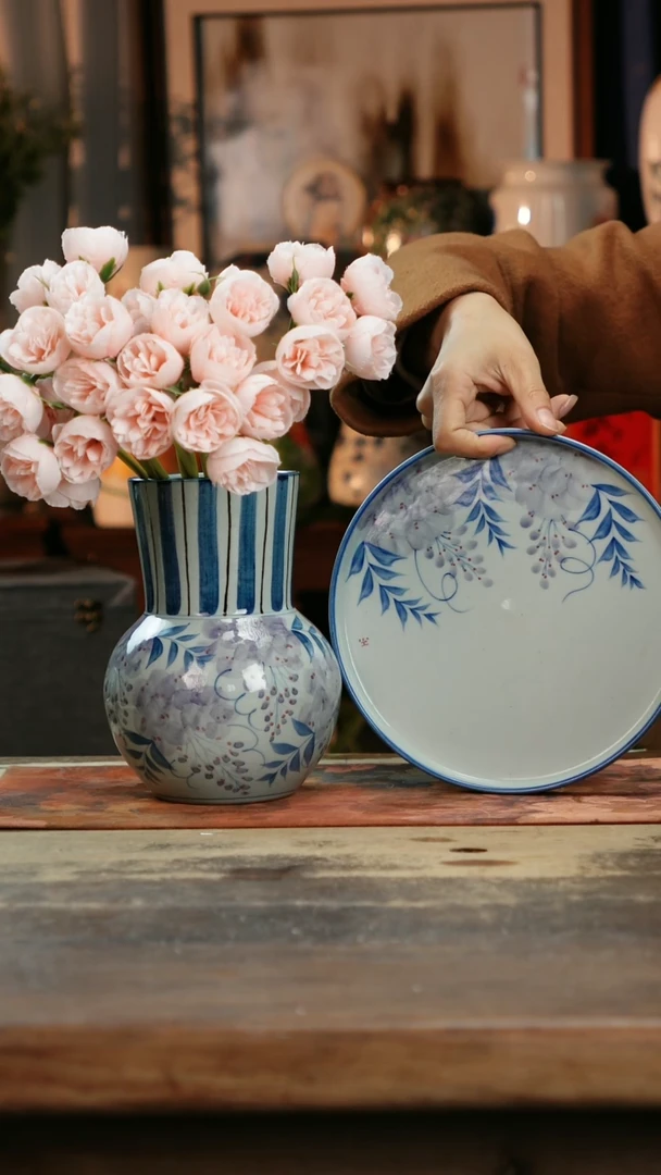 【闪购商品】瓷片景德镇纯手工釉下彩精品花瓶