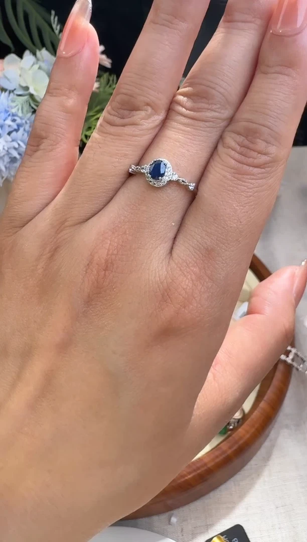 【闪购商品】蓝宝石戒指银S925镶嵌戒指