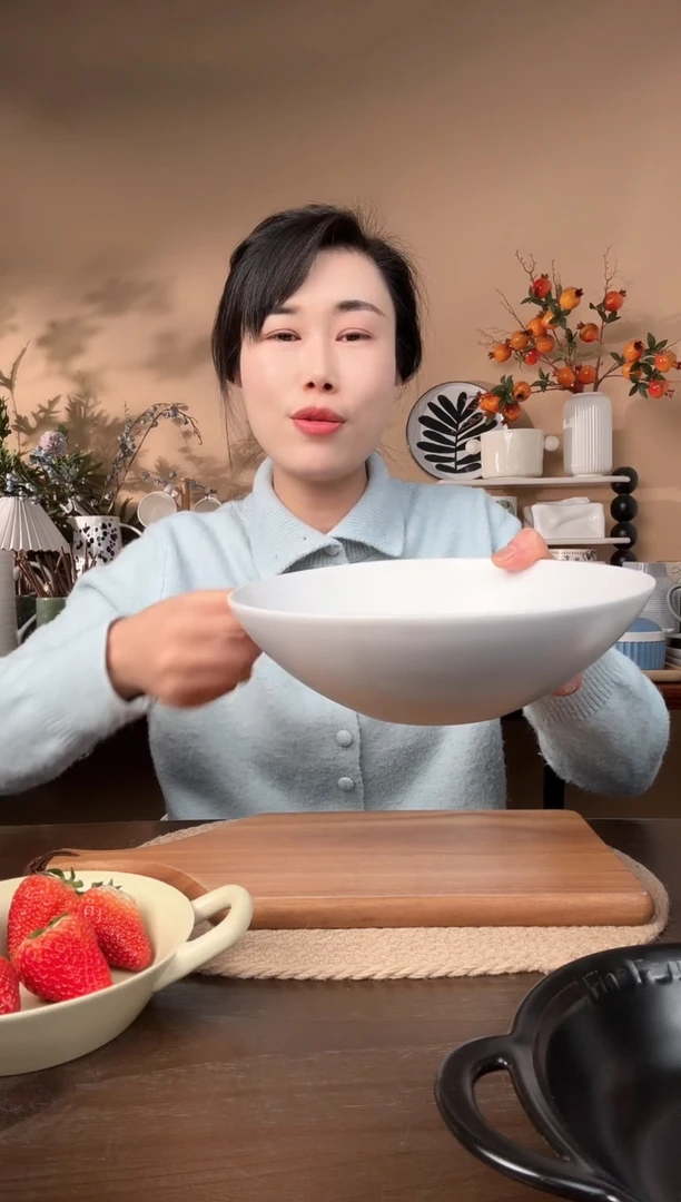 【闪购商品】瓷片9英寸哑白斗笠碗微瑕