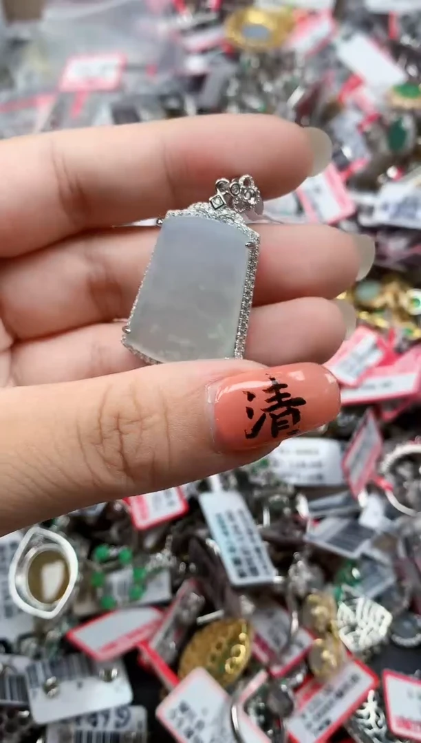 银S925镶嵌戒指翡翠天然A货缅甸翡翠