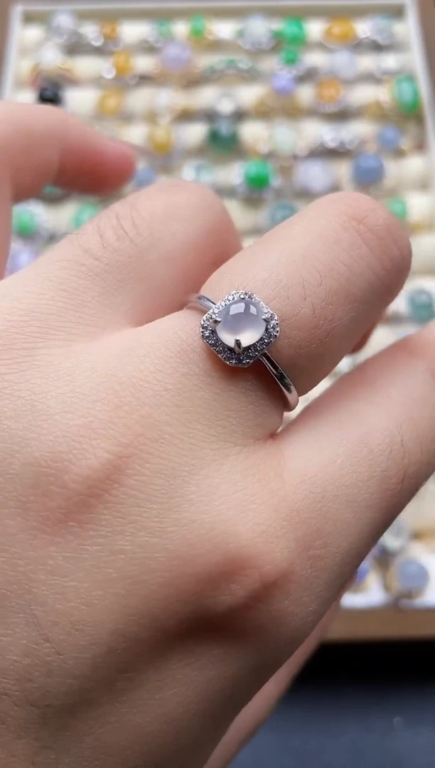 银S925镶嵌戒指翡翠1