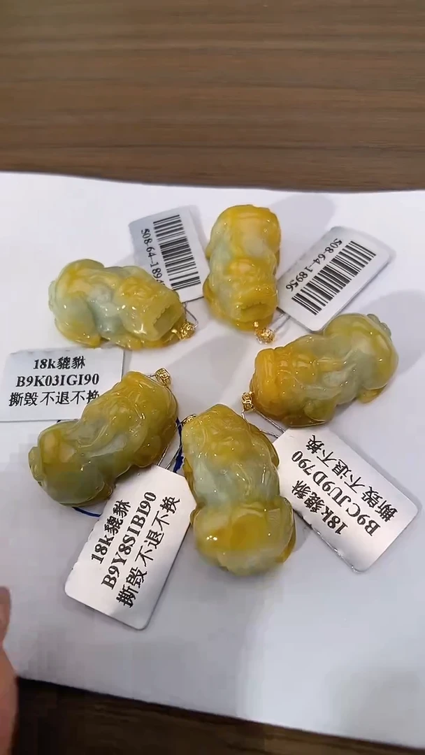 吊坠(不含链)18K金镶嵌翡翠貔貅 多样性发其一