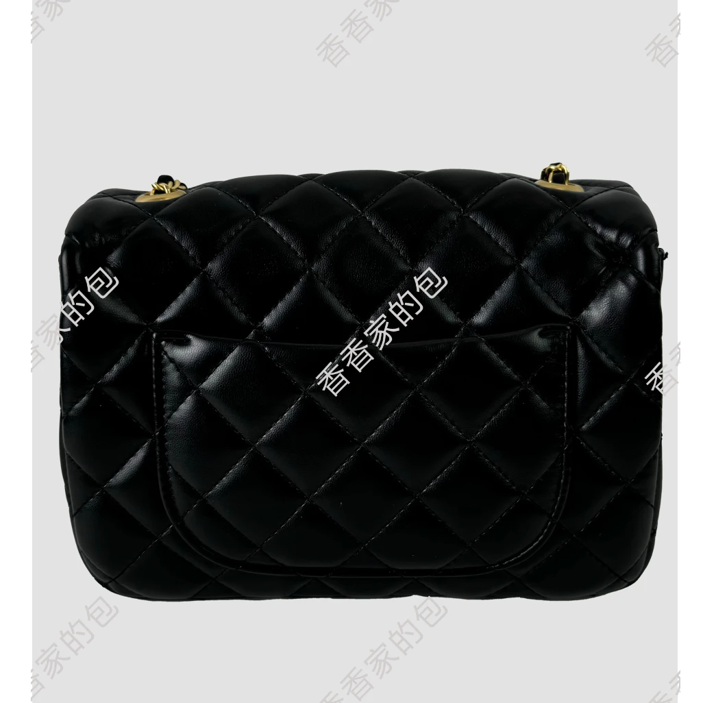 （澜奢女包）C513小金球方胖子新款黑色女包
