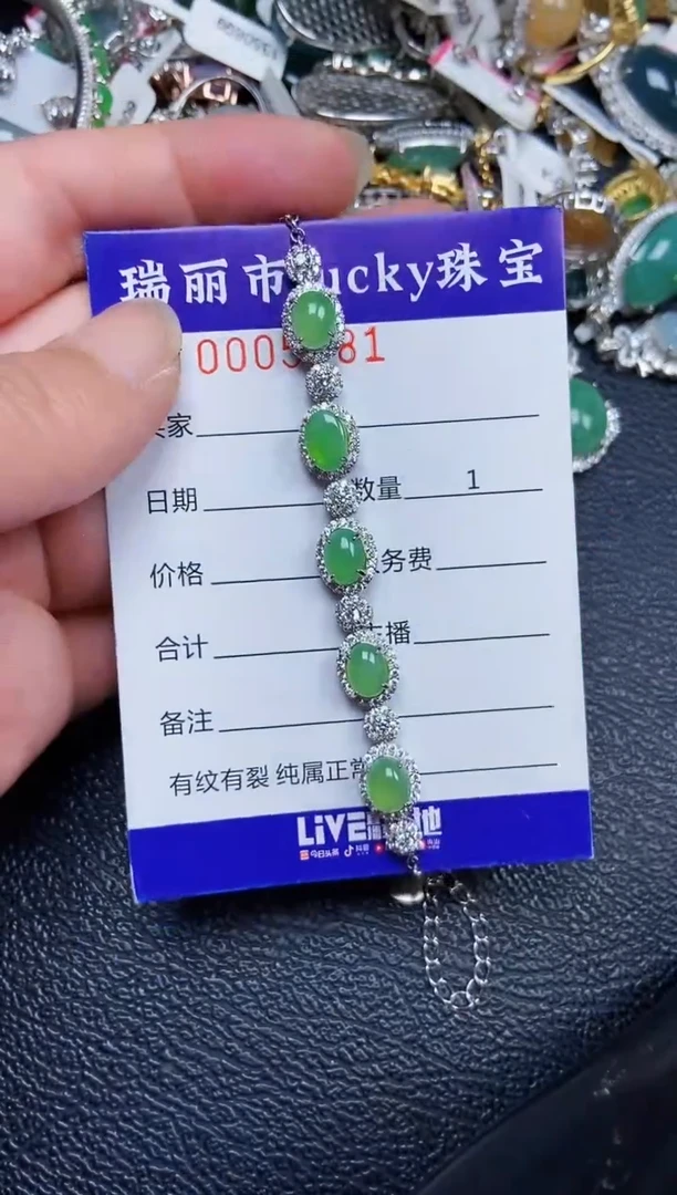 翡翠银S925镶嵌颈饰5681