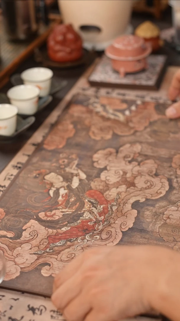 茶具宣丝茶席 28x50 敦煌飞天
