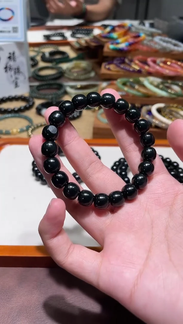 未镶嵌手串和田玉10mm老型塔青和田玉手串