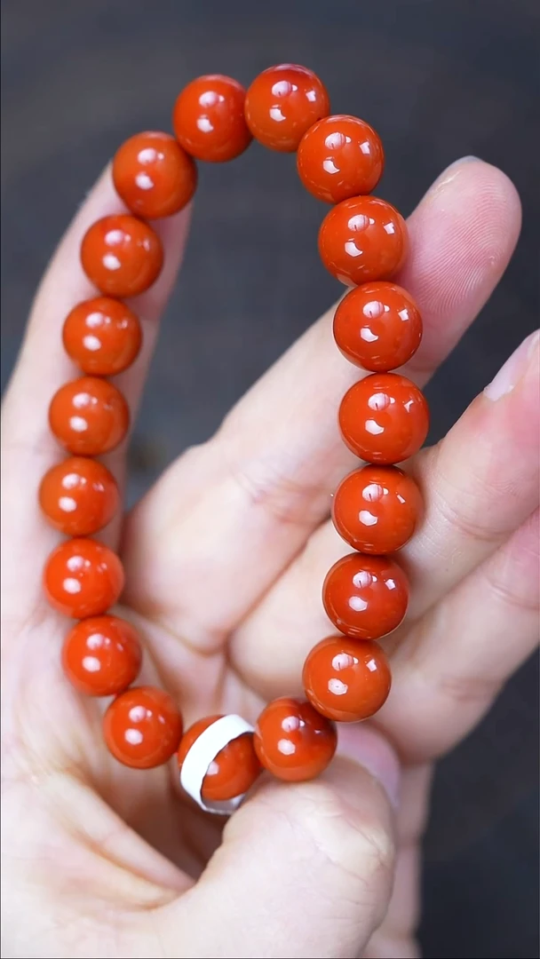 未镶嵌手串南红玛瑙无胶无裂瓦西原矿10mm+ 27.4g1033