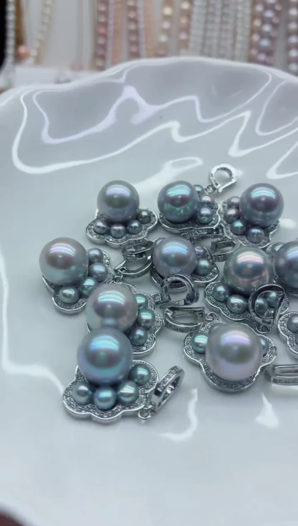 淡水珍珠合金吊坠(不含链)多样性发其一，非无暇