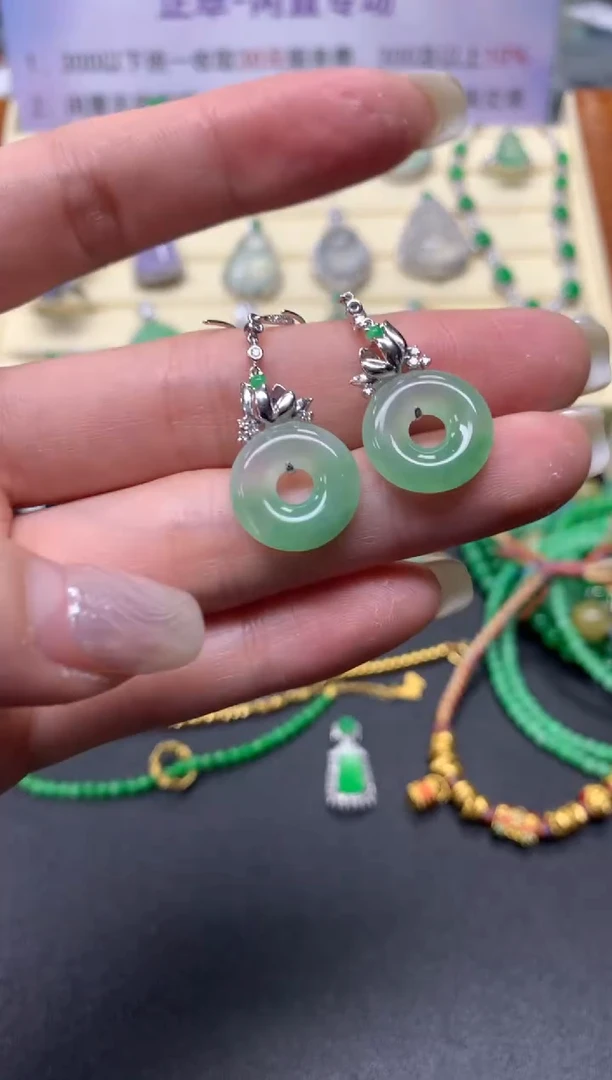 【闪购商品】翡翠耳饰18K金镶嵌耳饰|2980+298