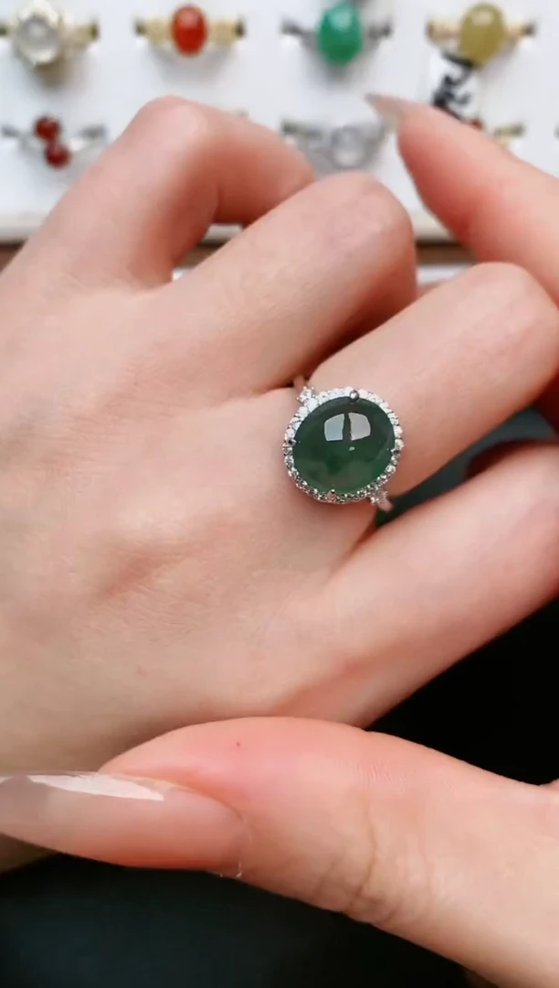 【闪购商品】翡翠戒指银S925镶嵌....
