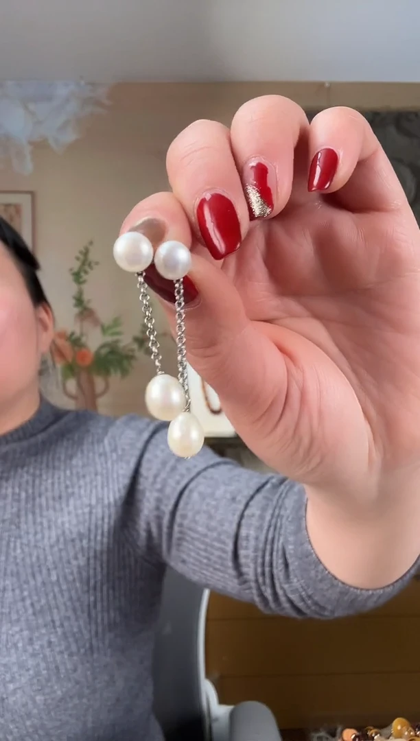 【闪购商品】淡水珍珠耳饰银S925镶嵌一款两戴珍珠耳钉