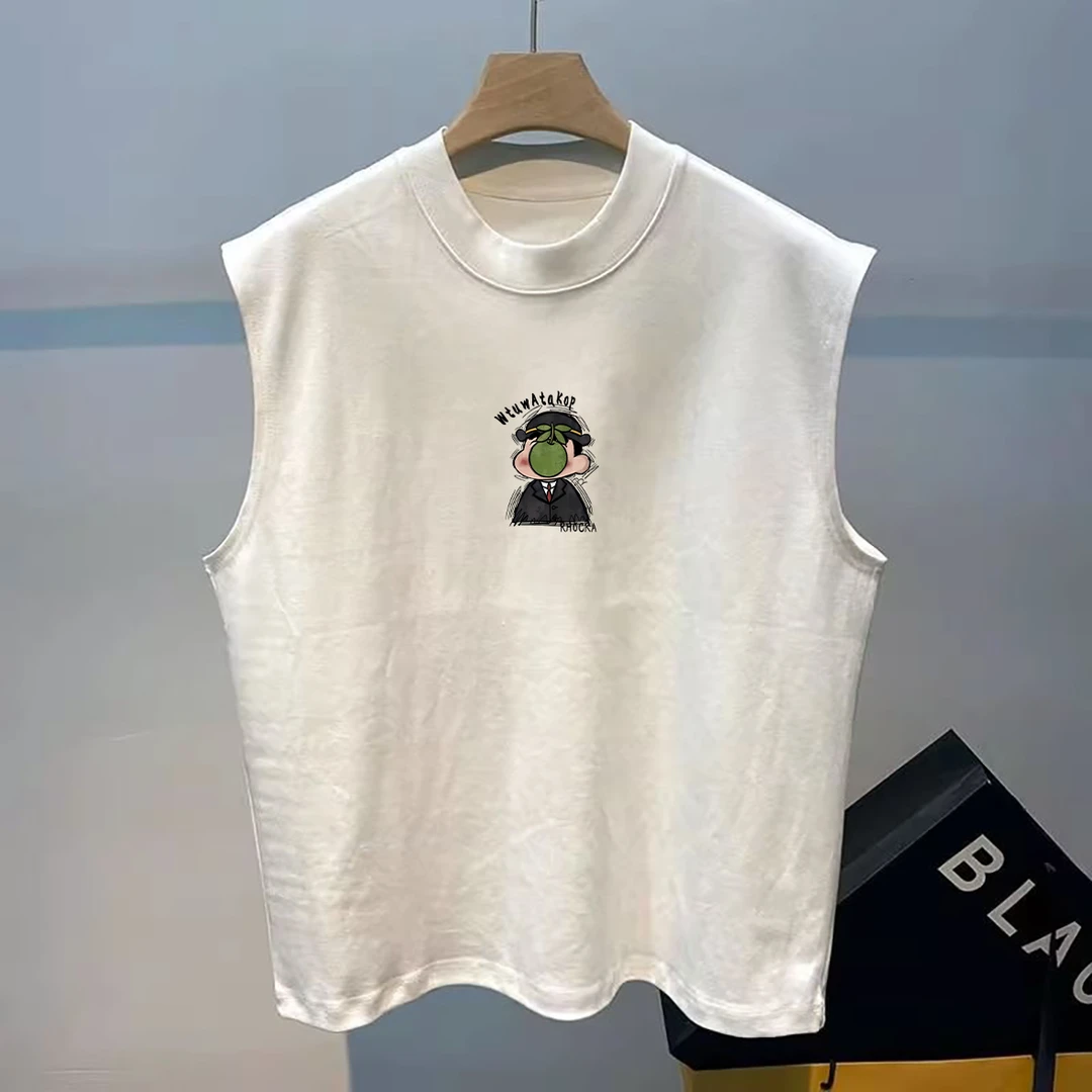 奥特莱斯~专柜清仓ins港风纯棉坎肩背心男士夏季潮牌痞帅百搭上衣