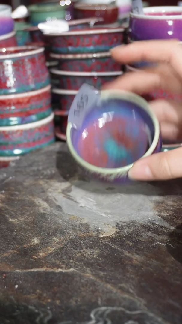 摆件陶精品窑变钧瓷茶器
