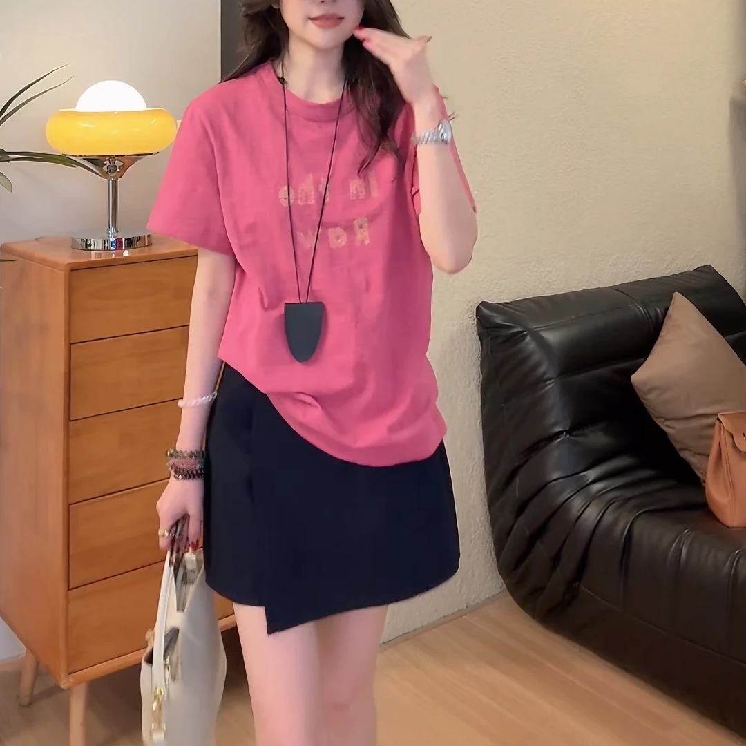 2025新款休闲百搭洋气减龄夏季套头简约时尚气质短袖LK2505306