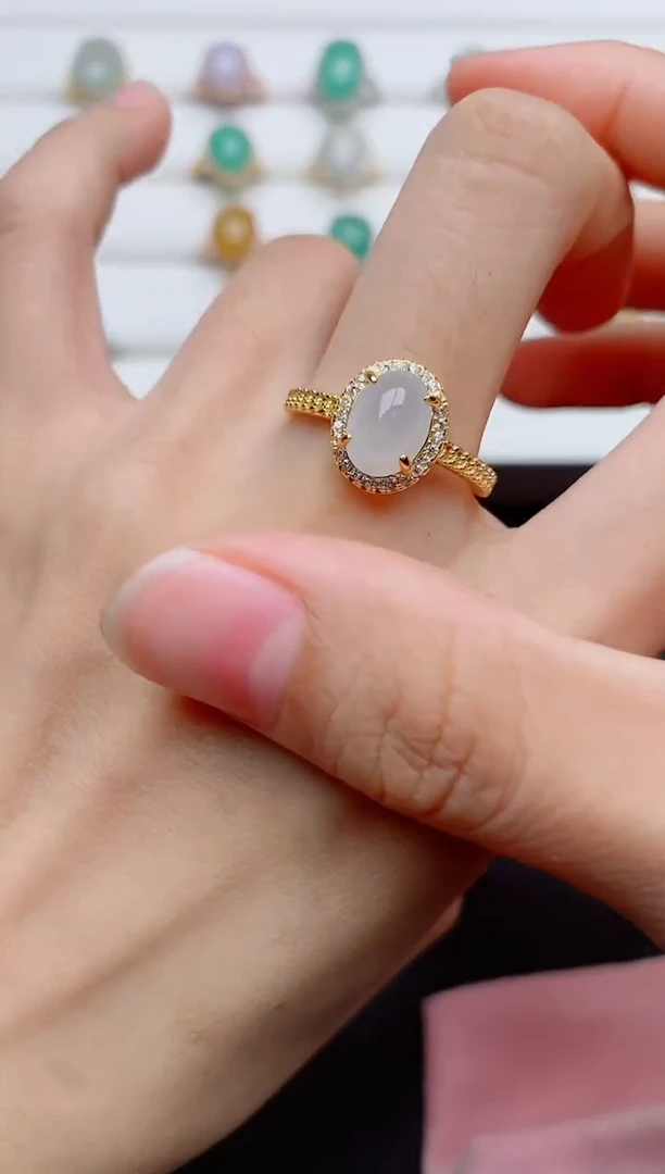 银S925镶嵌戒指翡翠11