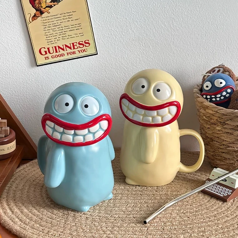 丑萌大嘴泥怪马克杯创意搞怪陶瓷杯子生日礼物高颜值送朋友闺蜜